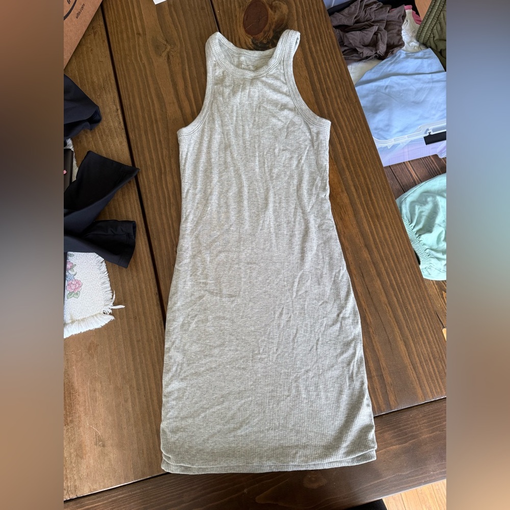Skatie Ribbed Mini Dress in Gray nwot